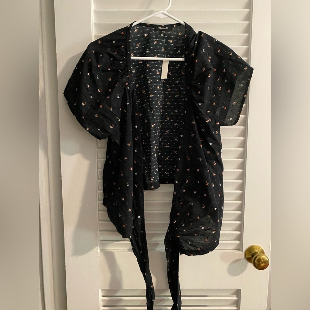 Madewell short-sleeve wrap top blouse NWT